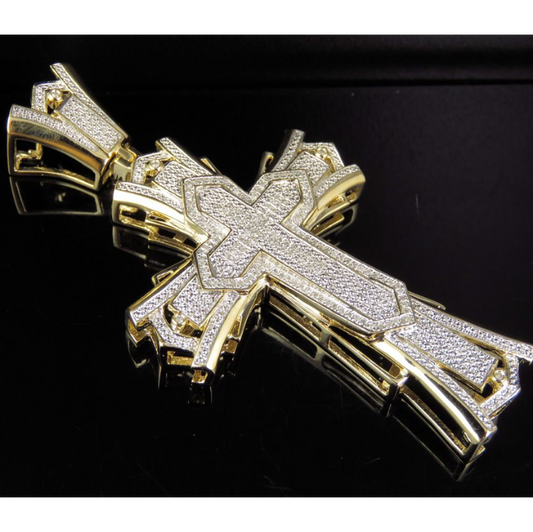 3 Inch Lab Grown Diamond Designer Cross Pendant