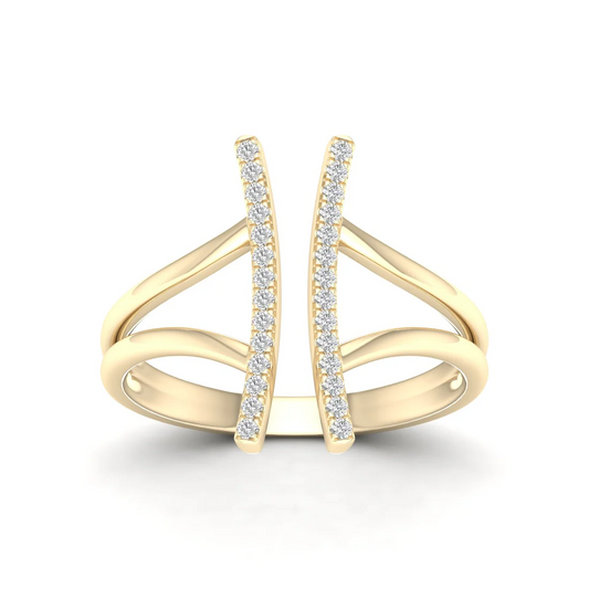 0.12Ctw Lab Grown Diamond Double Line Band