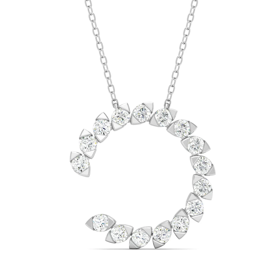0.50 CTW Open Circle Lab Grown Diamond Pendant