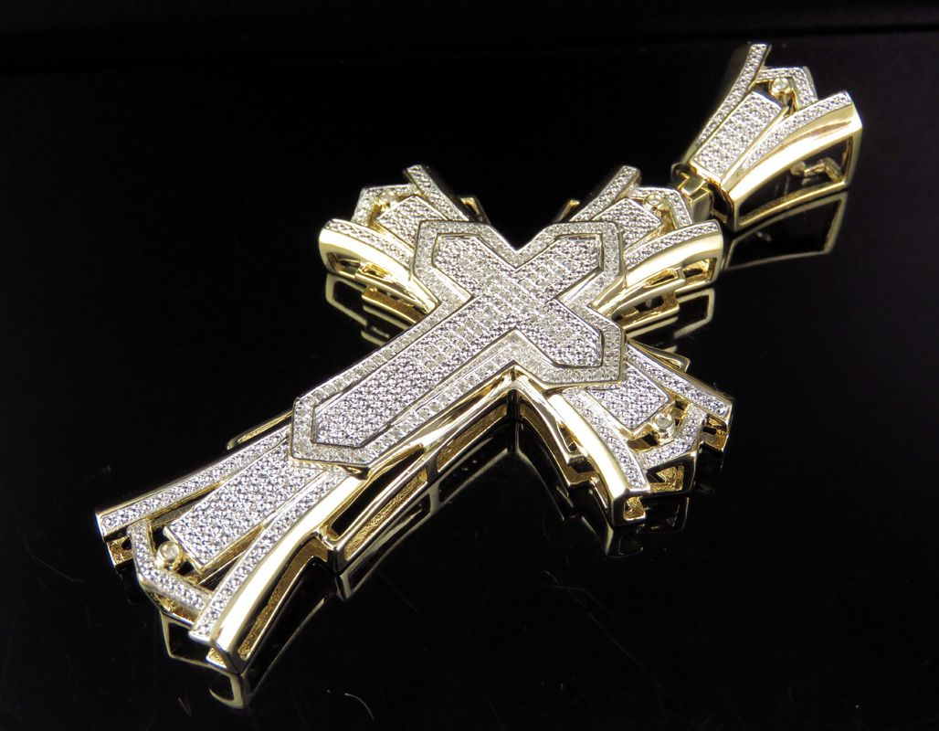 3 Inch Lab Grown Diamond Designer Cross Pendant