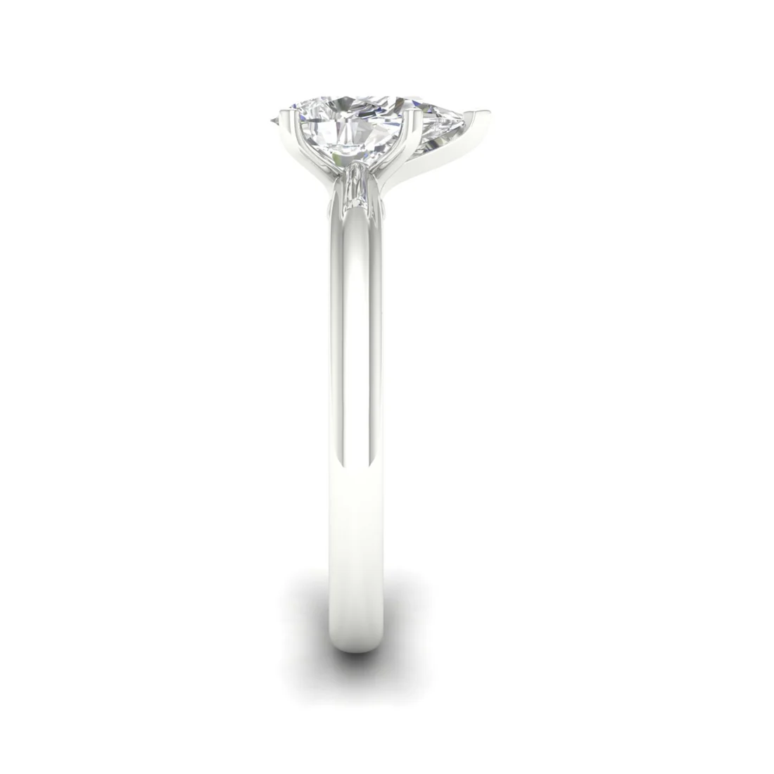 1 CTW Pear Cut Lab Grown Diamond Solitaire Rings