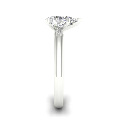 1 CTW Pear Cut Lab Grown Diamond Solitaire Rings