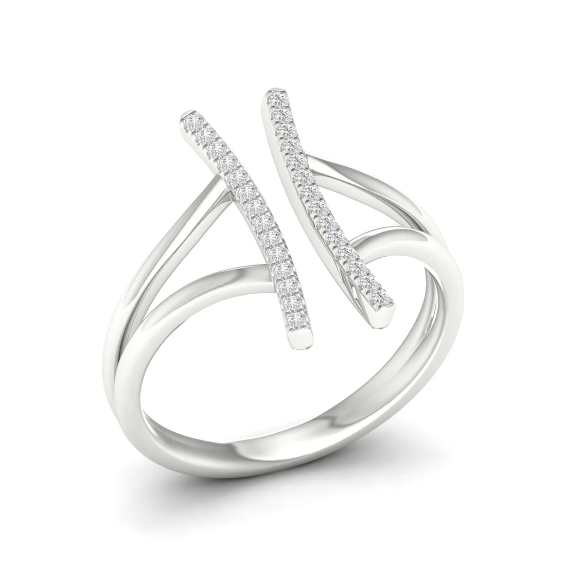 0.12Ctw Lab Grown Diamond Double Line Band