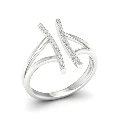 0.12Ctw Lab Grown Diamond Double Line Band