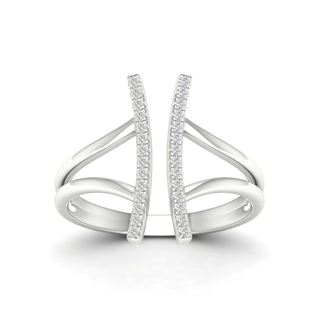 0.12Ctw Lab Grown Diamond Double Line Band