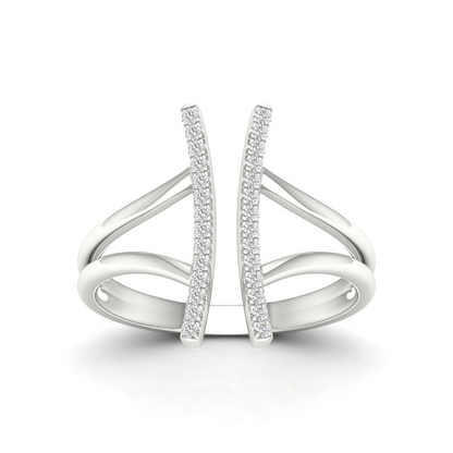 0.12Ctw Lab Grown Diamond Double Line Band