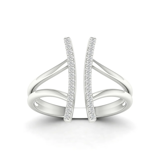 0.12Ctw Lab Grown Diamond Double Line Band