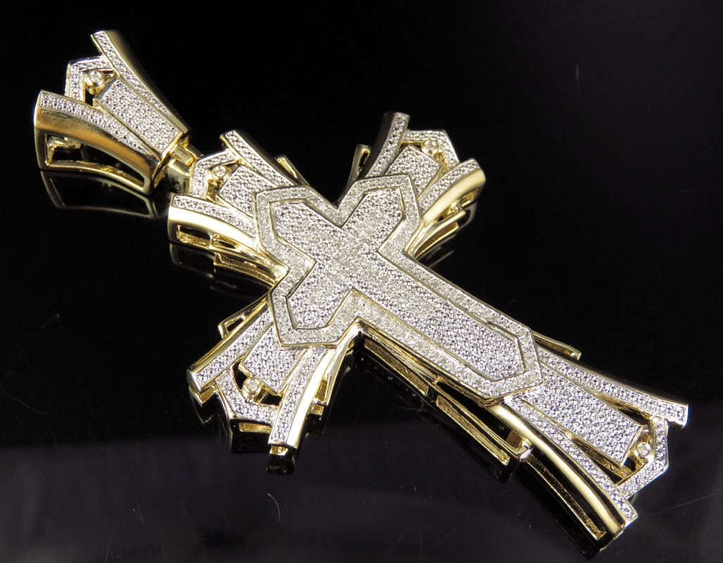 3 Inch Lab Grown Diamond Designer Cross Pendant