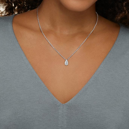 1 CTW Pear Lab Grown Diamond Carbon Capture Pendant