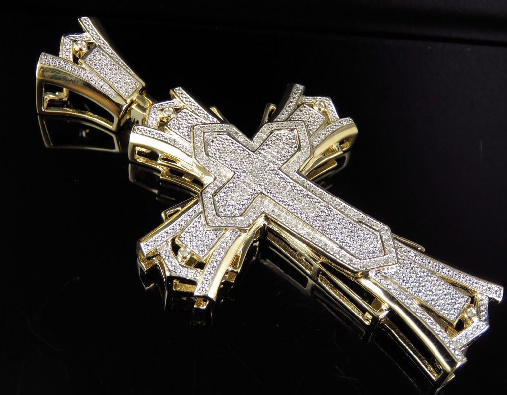 3 Inch Lab Grown Diamond Designer Cross Pendant