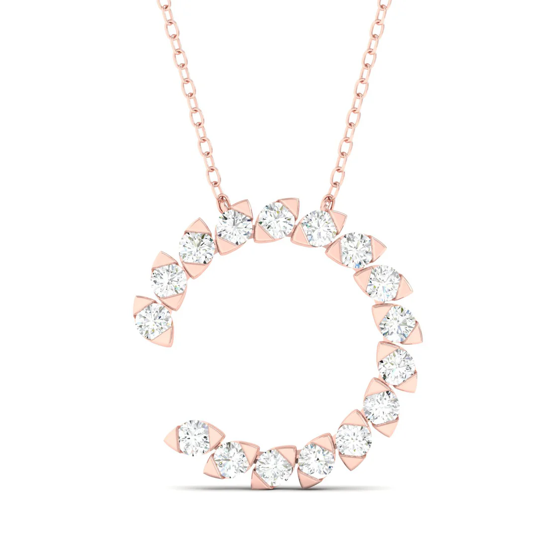 0.50 CTW Open Circle Lab Grown Diamond Pendant