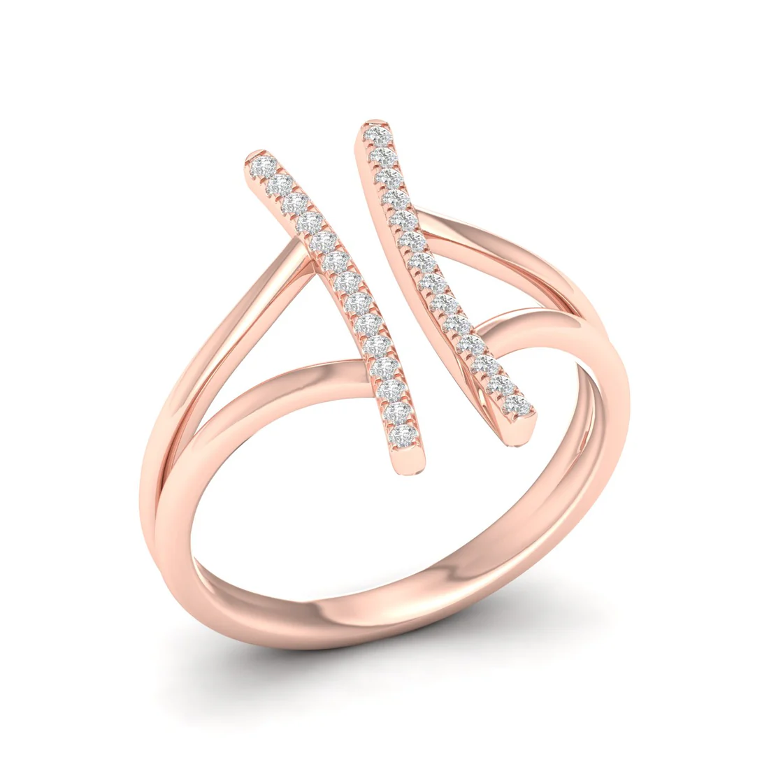 0.12Ctw Lab Grown Diamond Double Line Band