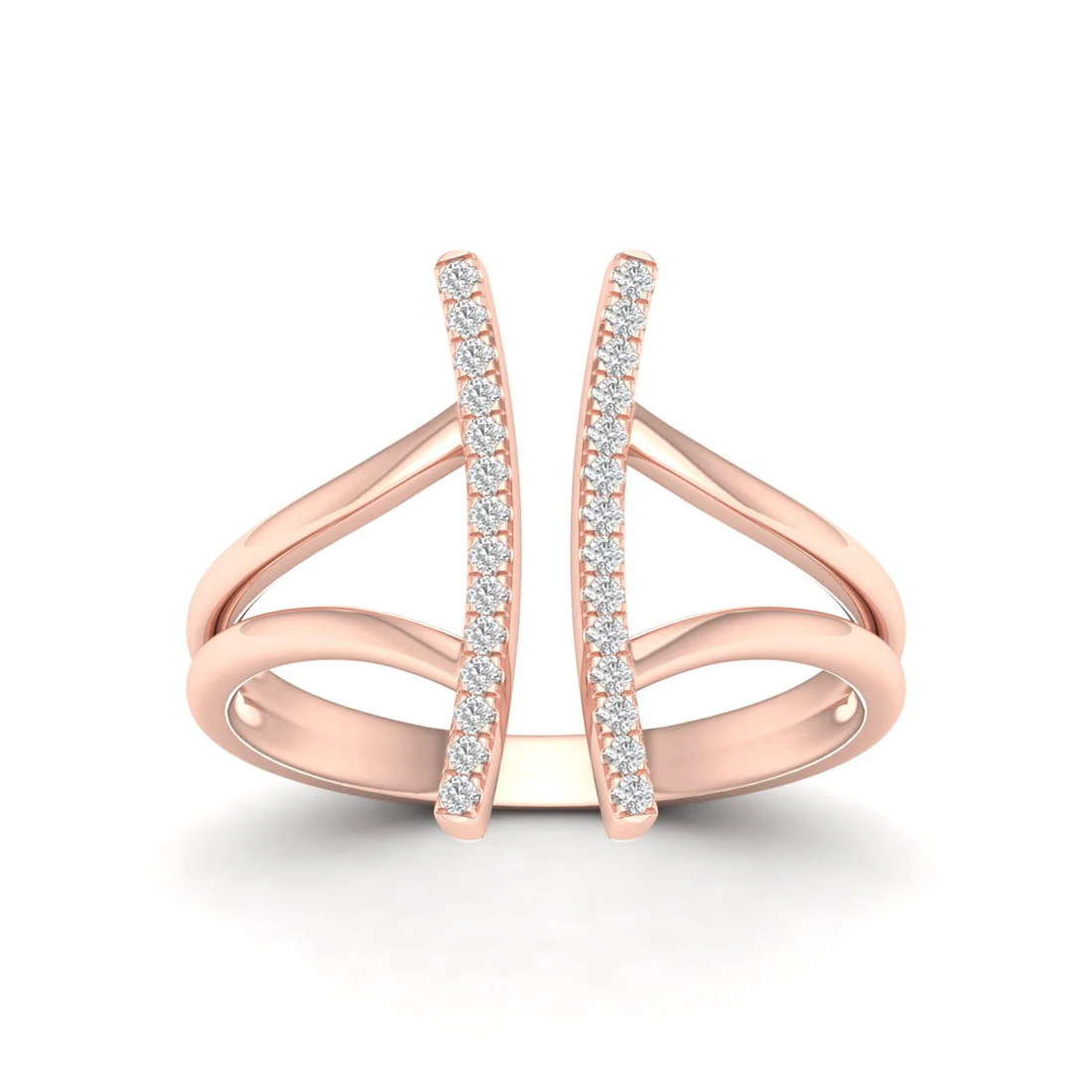 0.12Ctw Lab Grown Diamond Double Line Band