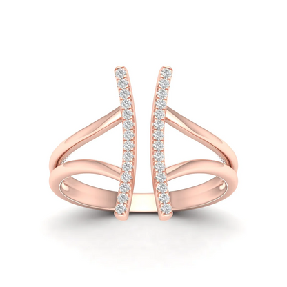 0.12Ctw Lab Grown Diamond Double Line Band