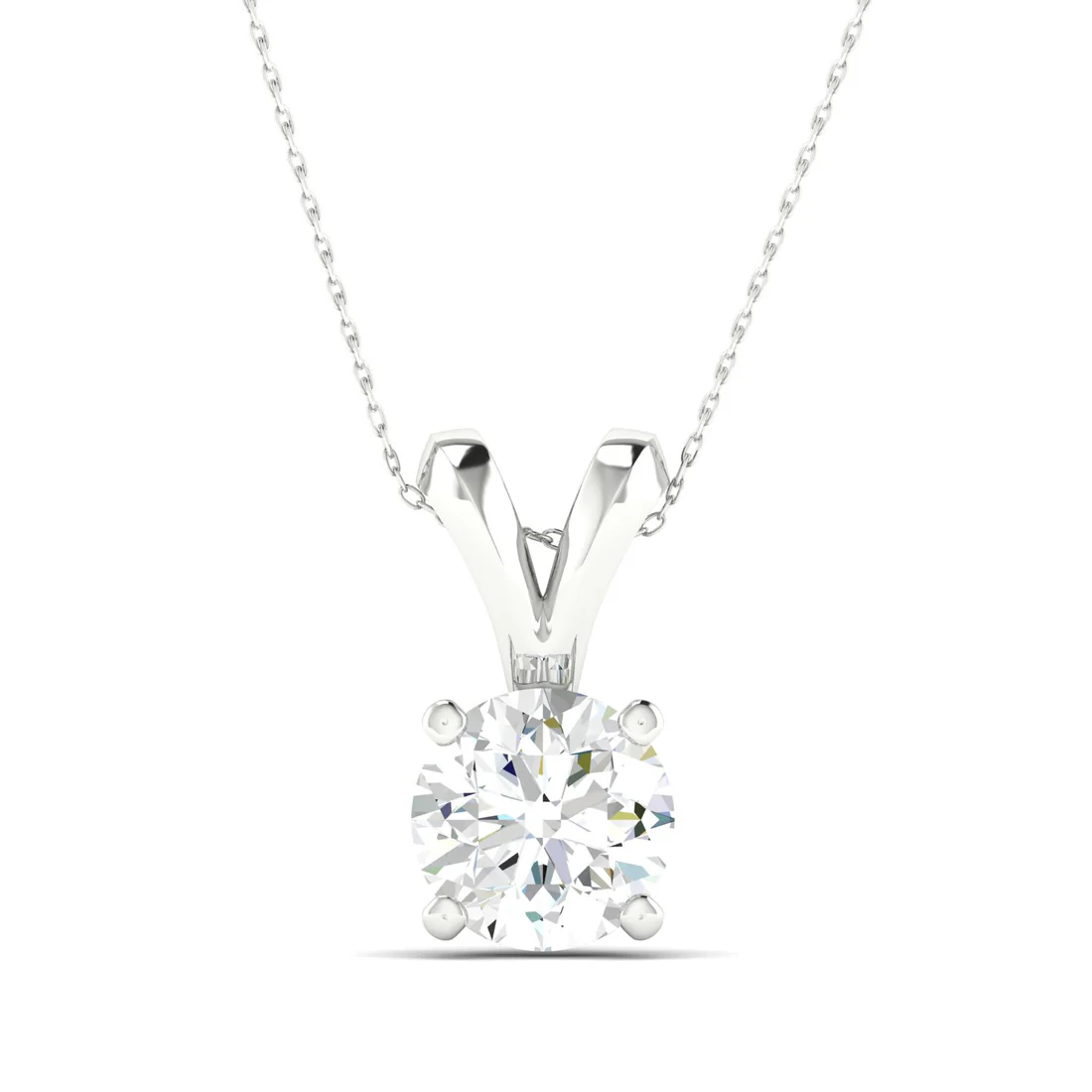0.50 CTW Lab Grown Diamond Round Cut Pendant