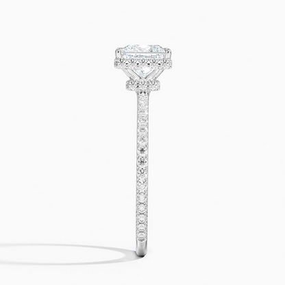 1 1/4CT Princess Cut Lab Grown Diamond Half Coverage Gold Ring
