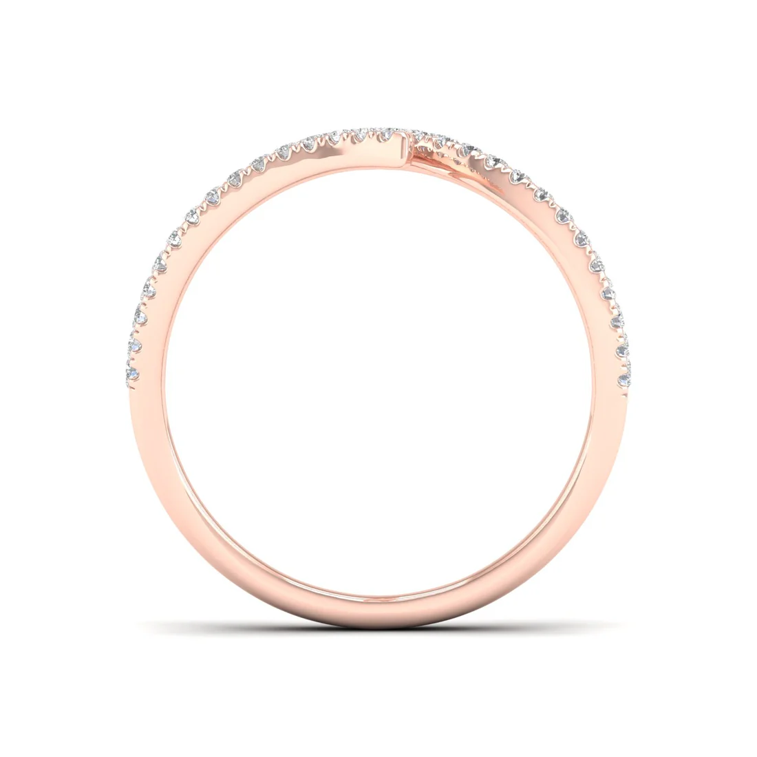 0.30Ctw Lab Grown Diamond Leaf Style Wedding Band