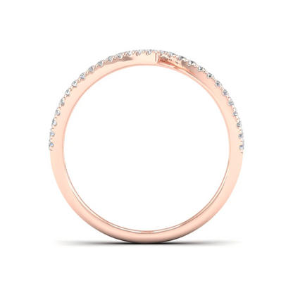 0.30Ctw Lab Grown Diamond Leaf Style Wedding Band