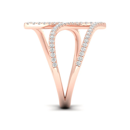 0.30Ctw Lab Grown Diamond Leaf Style Wedding Band