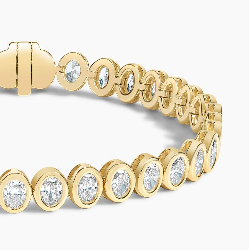 3.75CTW 6.5 inch Oval Lab Grown Diamond Bezel Tennis Bracelet