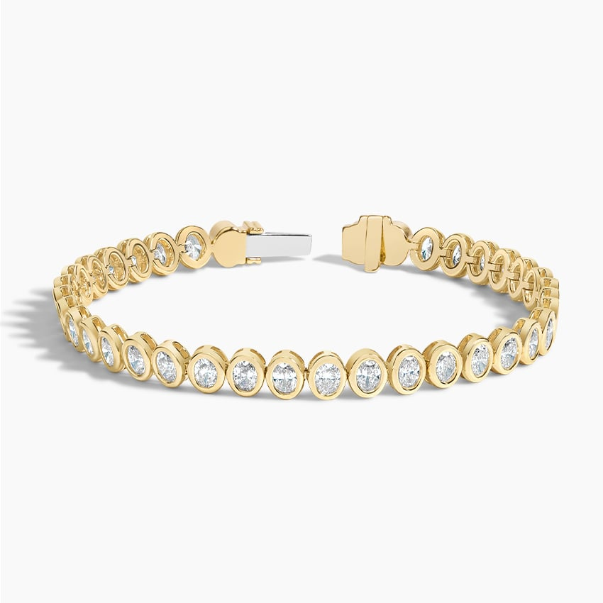 3.75CTW 6.5 inch Oval Lab Grown Diamond Bezel Tennis Bracelet