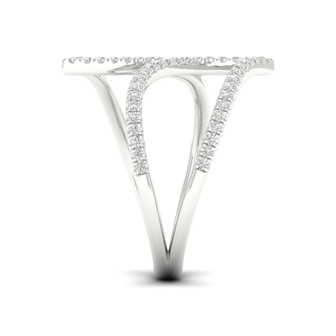 0.30Ctw Lab Grown Diamond Leaf Style Wedding Band