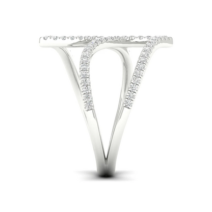 0.30Ctw Lab Grown Diamond Leaf Style Wedding Band