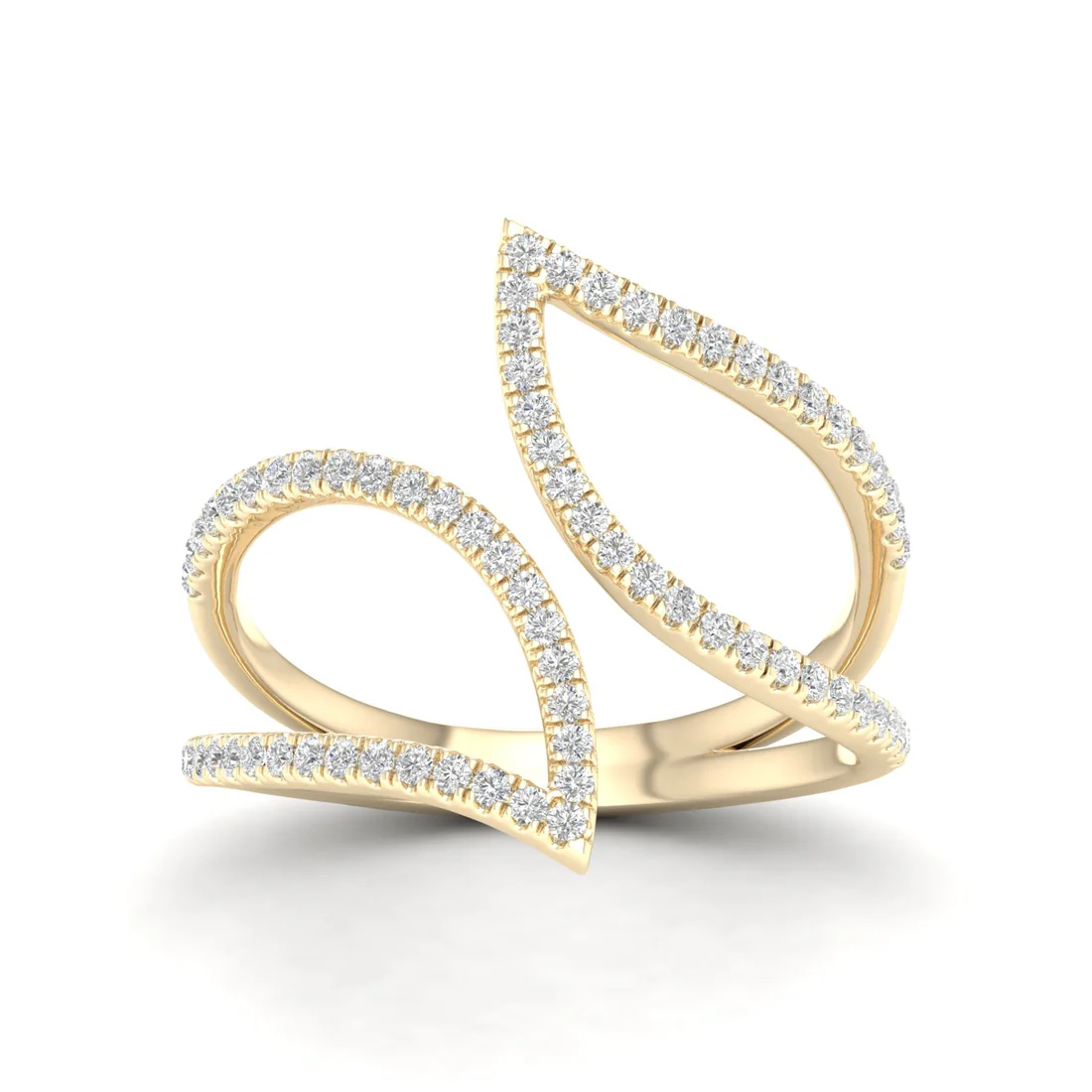 0.30Ctw Lab Grown Diamond Leaf Style Wedding Band