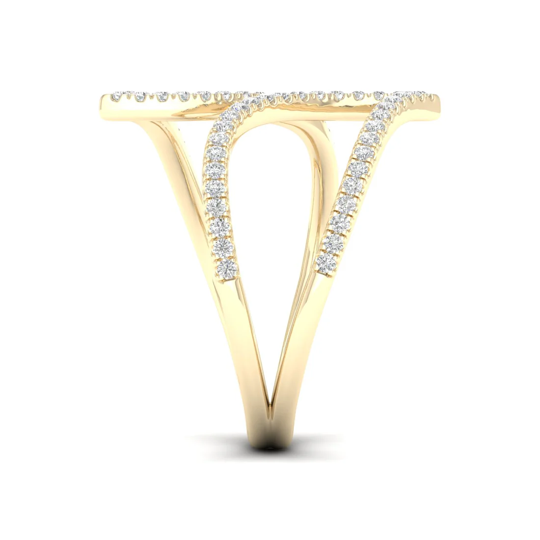 0.30Ctw Lab Grown Diamond Leaf Style Wedding Band