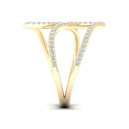 0.30Ctw Lab Grown Diamond Leaf Style Wedding Band