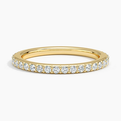 Round Lab Grown Diamond 14K White Gold Wedding Band For Women