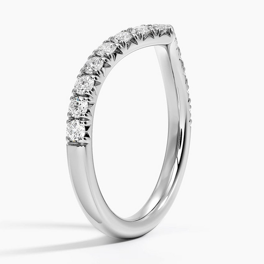 0.41CTW Round Lab Grown Diamond Curved Wedding Band