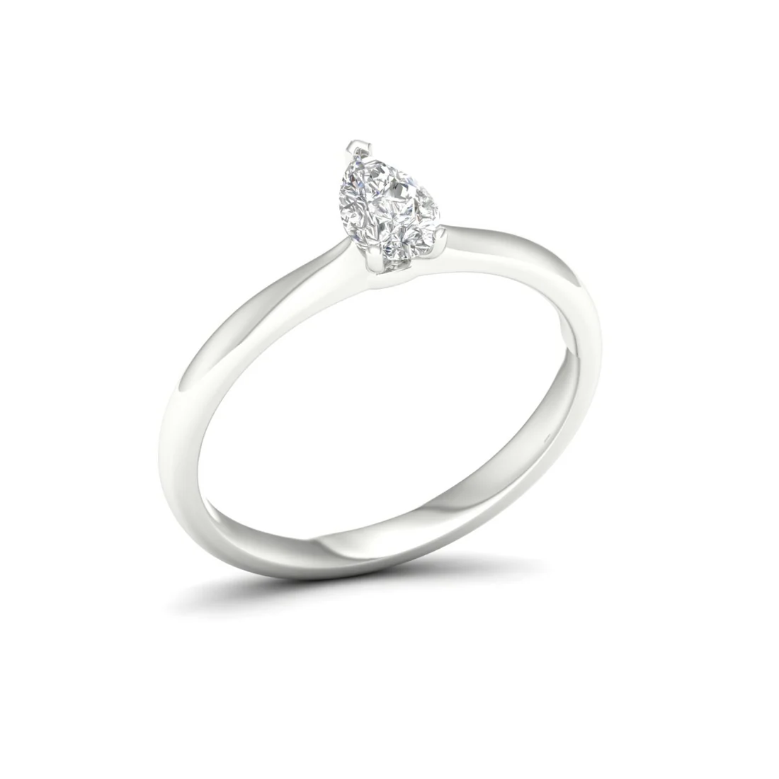 0.50 CTW Pear Cut Lab Grown Solitaire Diamond Ring