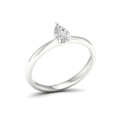 0.50 CTW Pear Cut Lab Grown Solitaire Diamond Ring