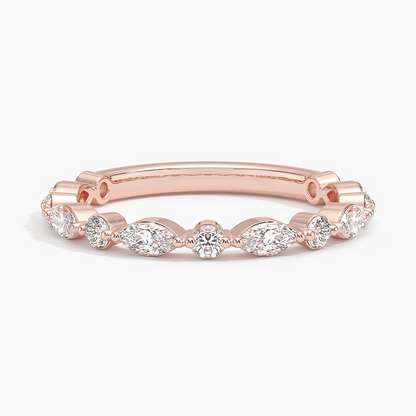 18k Solid Gold Alternative Lab Grown Diamond 3/4 Eternity Band