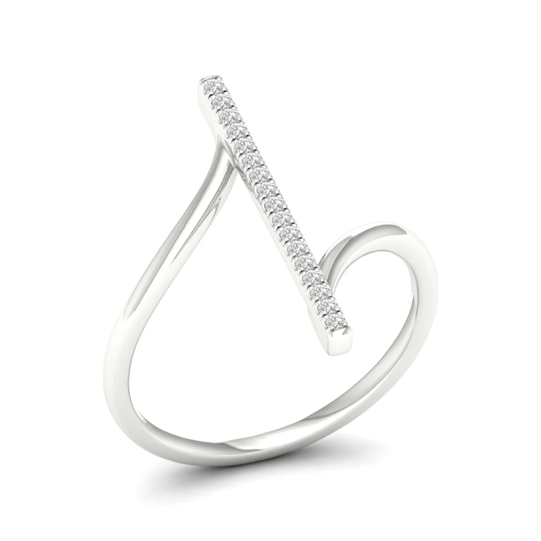 0.09Ctw Lab grown Diamond Single line Wedding Band