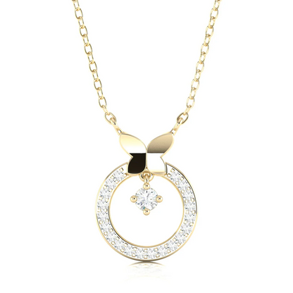 0.25 CTW Lab Grown Diamond Circle Butterfly Pendant