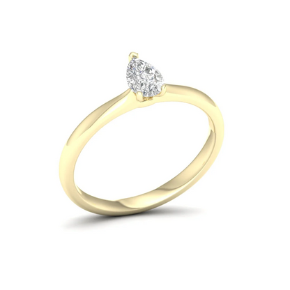 0.50 CTW Pear Cut Lab Grown Solitaire Diamond Ring
