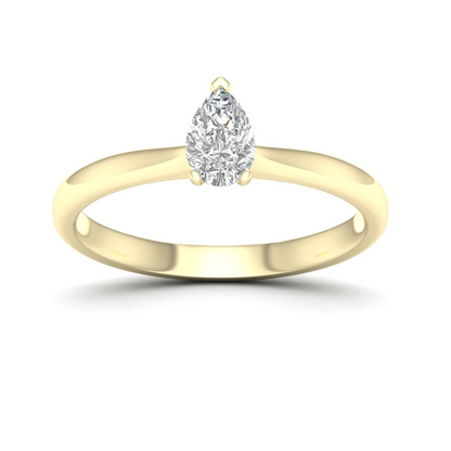 0.50 CTW Pear Cut Lab Grown Solitaire Diamond Ring