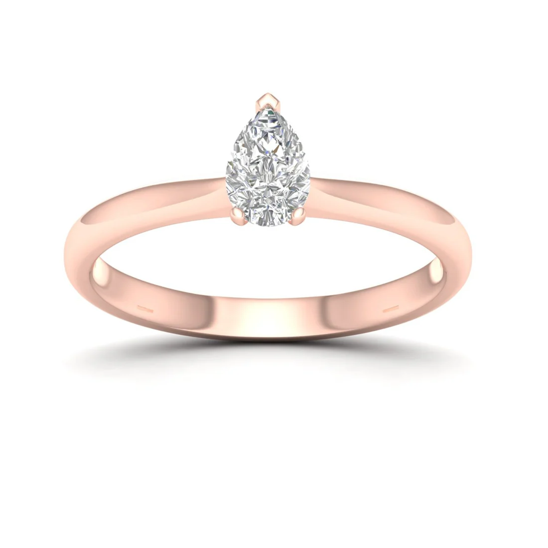 0.50 CTW Pear Cut Lab Grown Solitaire Diamond Ring