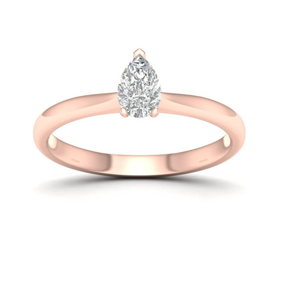 0.50 CTW Pear Cut Lab Grown Solitaire Diamond Ring