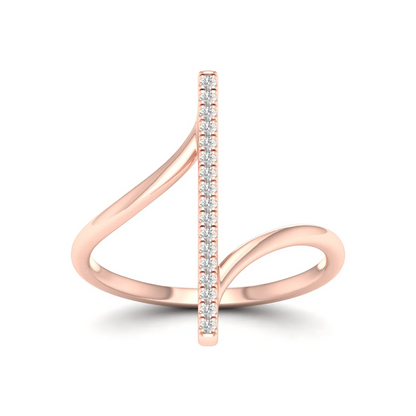 0.09Ctw Lab grown Diamond Single line Wedding Band