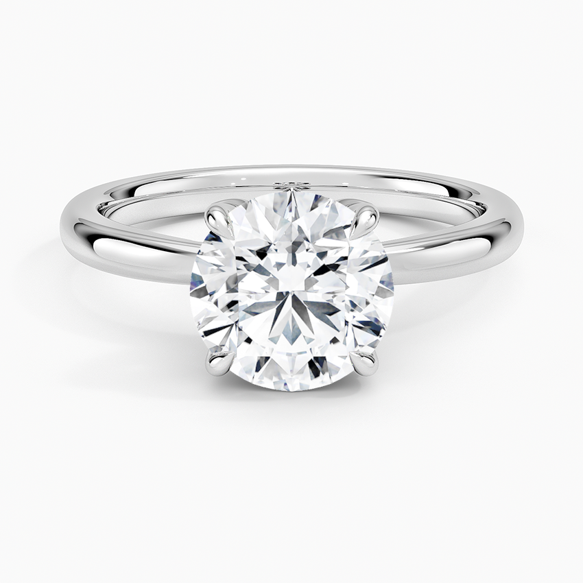 2CT Round Lab Grown Diamond 2mm Solitaire Ring