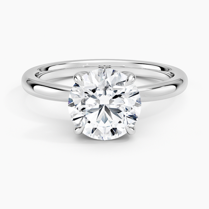 2CT Round Lab Grown Diamond 2mm Solitaire Ring