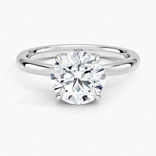 2CT Round Lab Grown Diamond 2mm Solitaire Ring