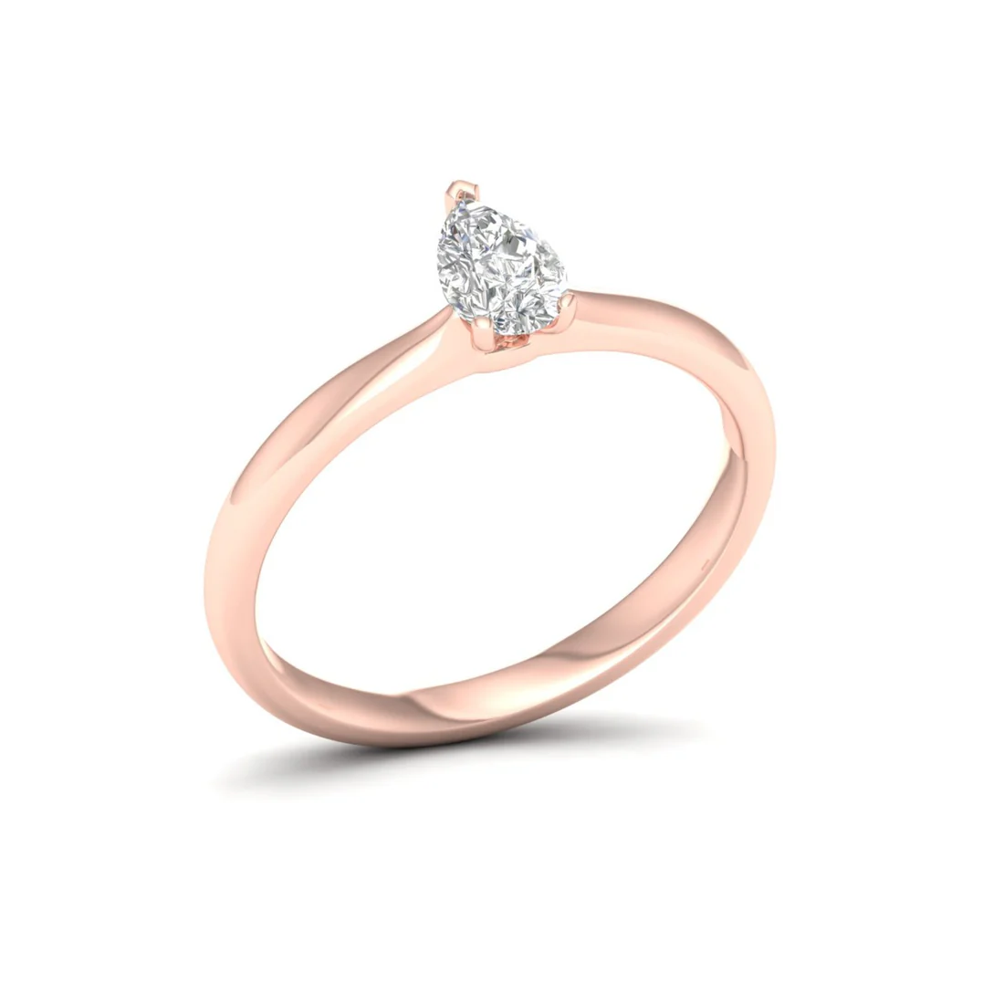 0.50 CTW Pear Cut Lab Grown Solitaire Diamond Ring