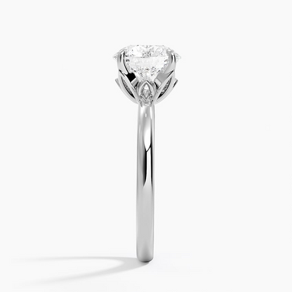 2CT Round Lab Grown Diamond 2mm Solitaire Ring