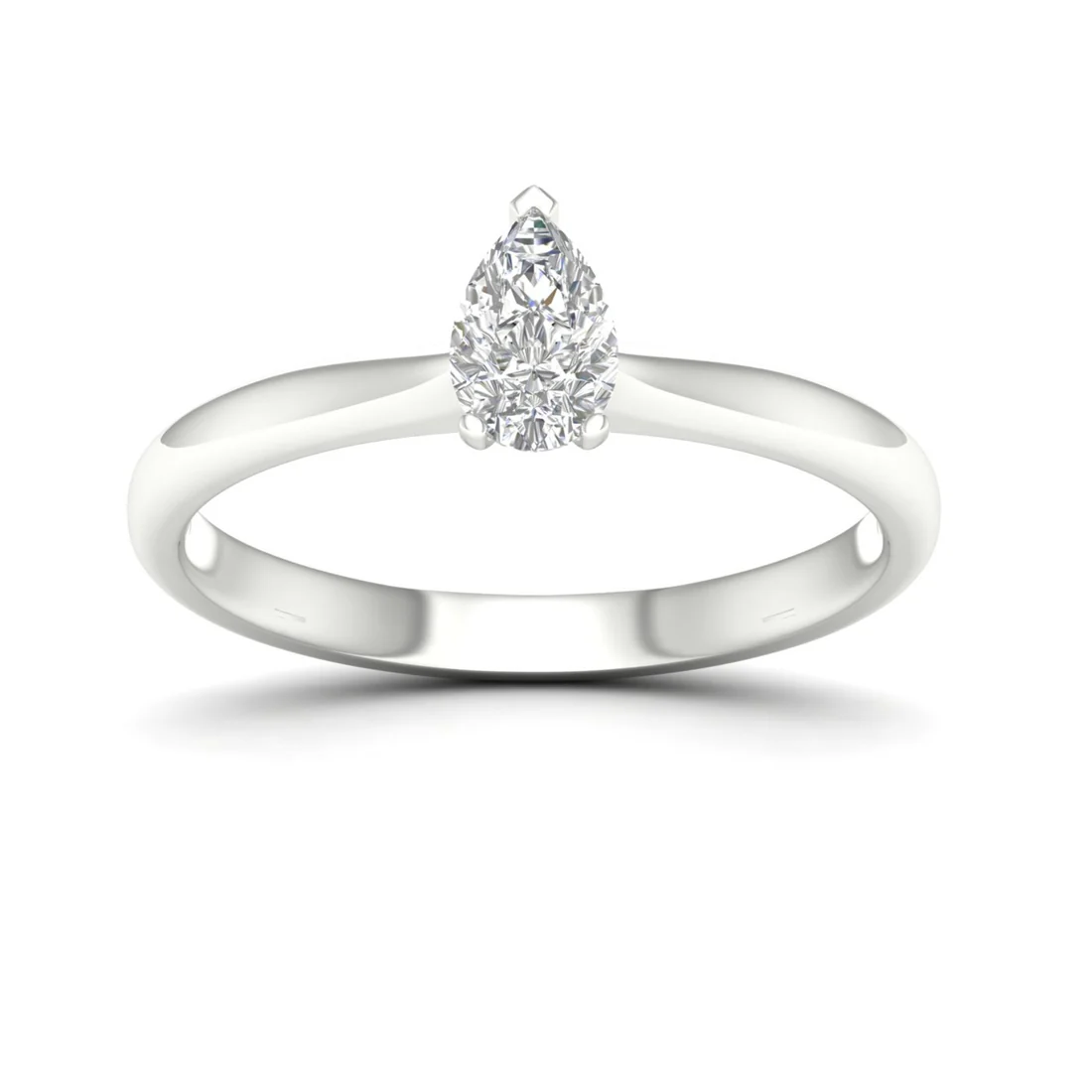 0.50 CTW Pear Cut Lab Grown Solitaire Diamond Ring