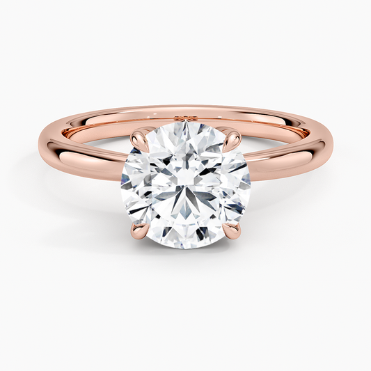 2CT Round Lab Grown Diamond 2mm Solitaire Ring