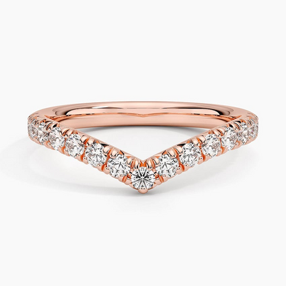 0.41CTW Round Lab Grown Diamond Curved Wedding Band